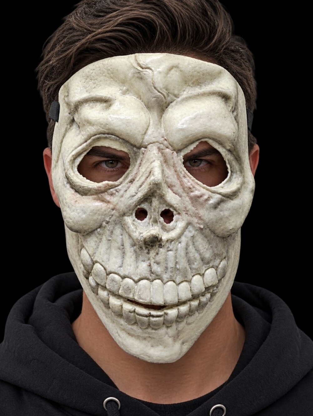 New Vintage Fun World Skull Mask Skeleton Rubber Latex Grim Reaper Halloween NWT